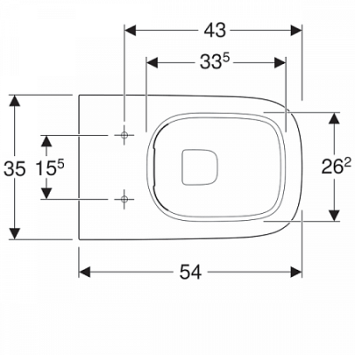 Напольный унитаз Smyle Square, приставной, закрытая форма, Rimfree: T=54см, Белый, Geberit