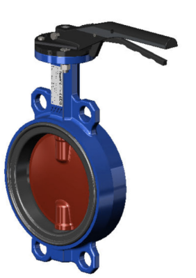 Затвор дисковый VPI4448-02NI DN 200 PN16, поворотный межфланцевый, Tecfly с ручкой, корпус и диск ковкий чугун, манжета нитрил, Tecofi