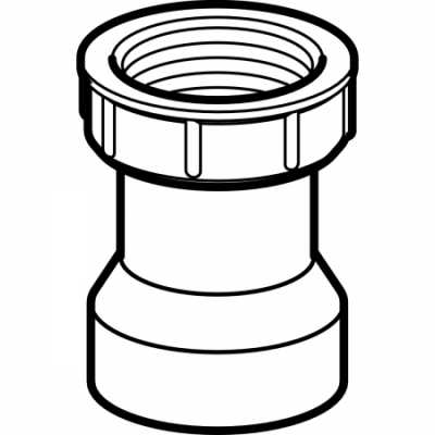 Соединительный патрубок Geberit с накидной гайкой: d=50мм, DN=50, G=1 1/4", H=3.3см, Черный