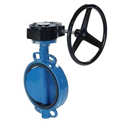Затвор дисковый VP5445S-08EP PN16 DN 250 поворотный межфланцевый с механическим редуктором, корпус и диск сталь, манжета EPDM, Tecofi