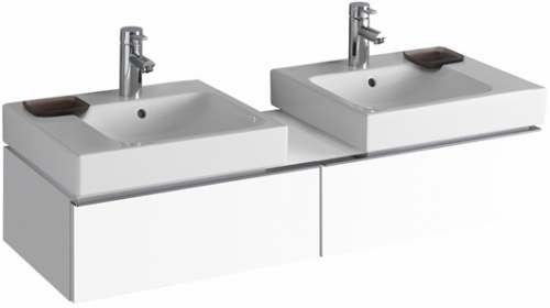 Раковина Geberit iCon с декоративной чашей: B=50см, T=48.5см, Отверстие под смеситель=По центру, Перелив=На виду, Полка=Левая, Белый