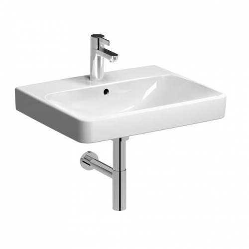 Раковина Smyle Square: 50x16x41см, Белый, Отверстие под смеситель=По центру, Перелив=На виду, Geberit