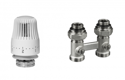 Комплект: 003L0391R_клапан запорный LV-KB DN 20 PN 10, Т=95 °С, прямой, без возможности опорожнения, для нижнего присоединения к радиатору; 013G7084R_Термостатический элемент TR 84, жидкостной датчик, для установки на клапаны TR-N и TR-G c присоединительн