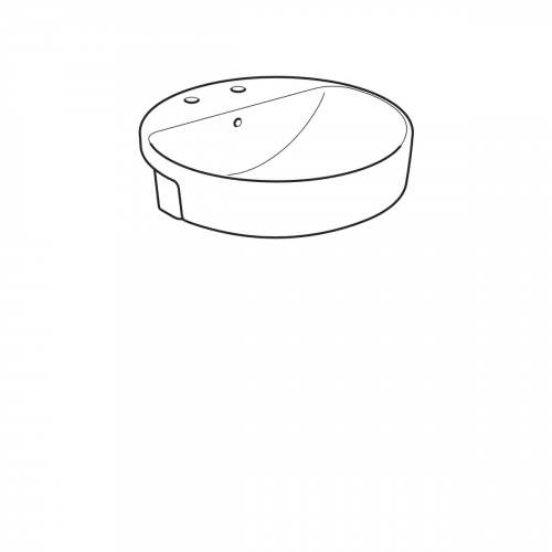 Полувстраиваемая раковина Geberit VariForm круглой формы: D=50см, Отверстие под смеситель=Левое и правое, Перелив=На виду, Белый