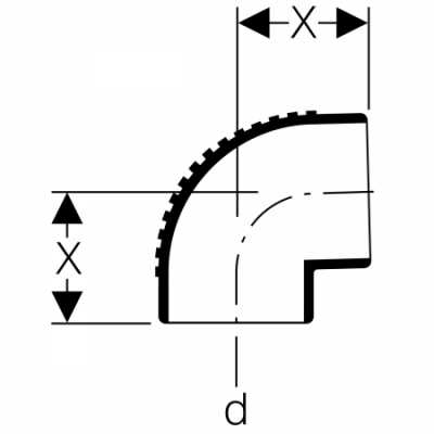 Отвод Geberit Silent-db20 88,5°: d=75мм