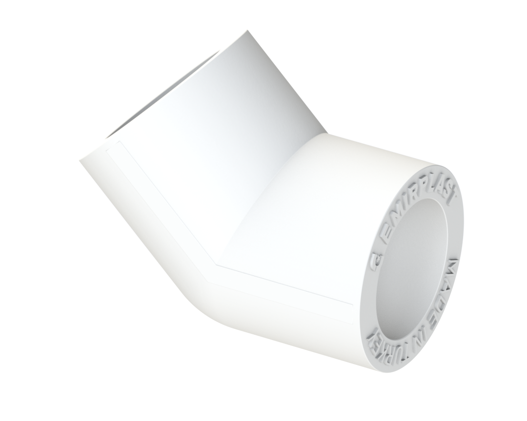 Угольник PP 45° ВВ Dу 25 - белый, SPL-EmirPlast