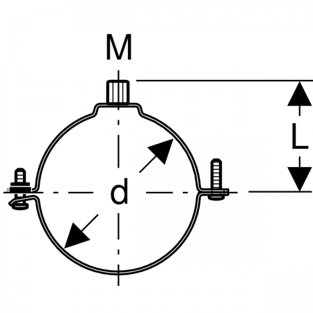 Хомут с соединительной муфтой M8/M10: di=63мм, Geberit