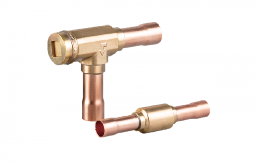Клапан обратный угловой NRVL 42s, Kv=30 м3/ч, присоед патрубки 1"5/8, под пайку ODF, Ридан