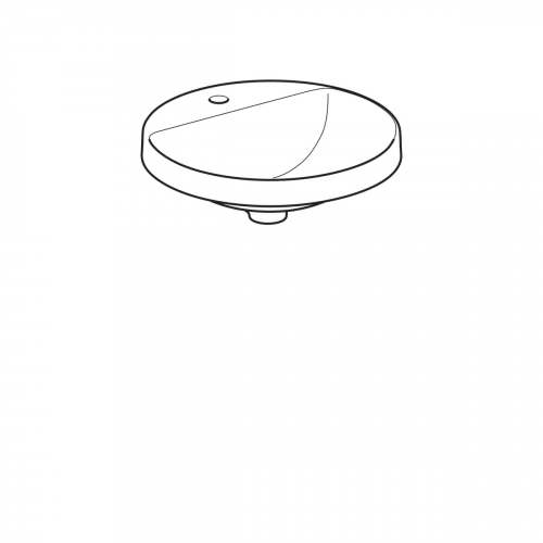 Встраиваемая раковина Geberit VariForm круглой формы, с полкой для отверстия под смеситель: D=48см, Отверстие под смеситель=По центру, Перелив=Без, Белый