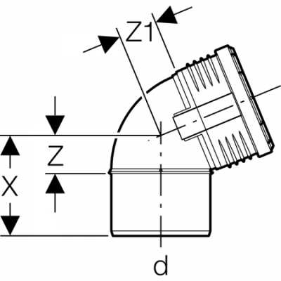 Отвод Geberit Silent-PP: 67.5°, d=90мм