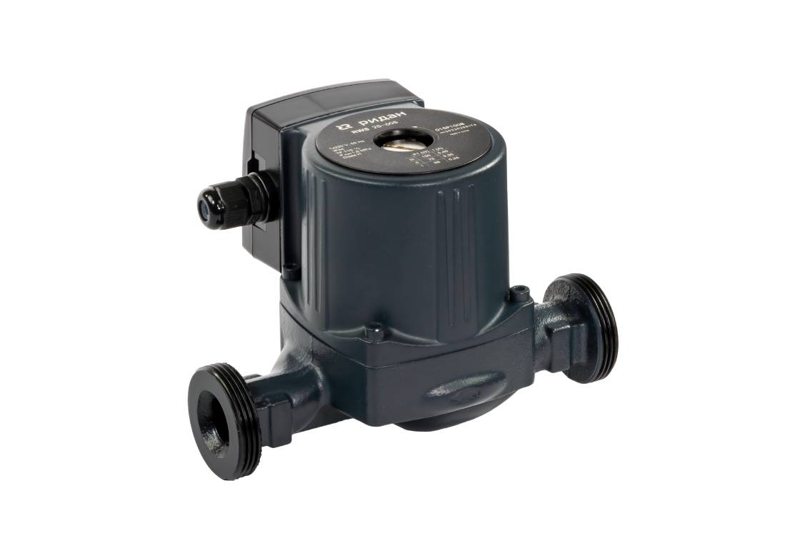 Насос циркуляционный с мокрым ротором RWS 25-40S, 1х220 В, 50 Гц, 32/50/65 Вт, вход/выход G 1 ½”, корпус-чугун, колесо-композит, Ридан