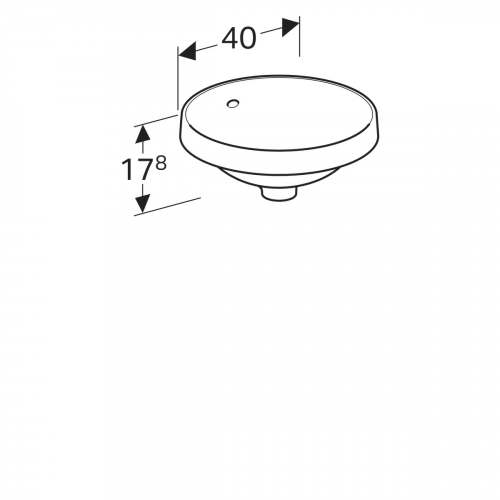Встраиваемая раковина VariForm круглой формы: Отверстие под смеситель=Без, Белый, Перелив=На виду, Geberit