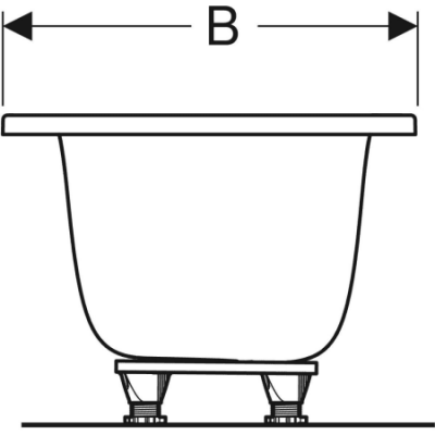 Прямоугольная ванна Geberit Tawa, тонкое исполнение, Duo, с ножками: L=170см, B=75см