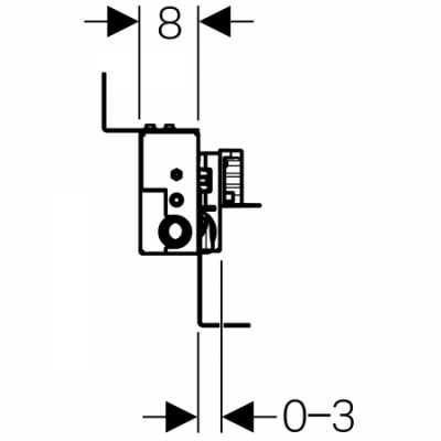 Инсталляция Geberit Kombifix для душевых систем, с водоотводом в стене, высота стяжки для напольного стока 65–90 мм