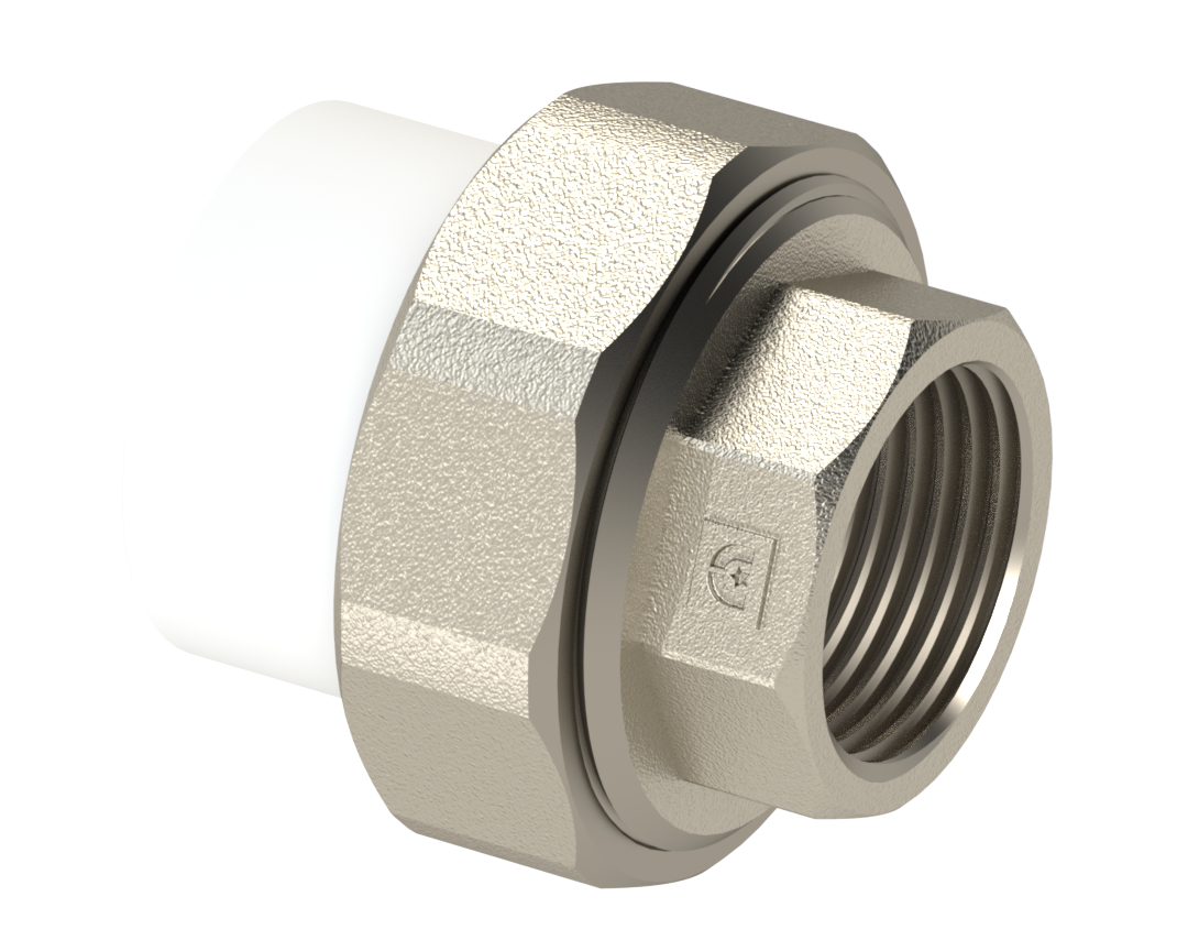 Американка PP ВР Dу 20X3/4'' - белый, никелированный, SPL-EmirPlast