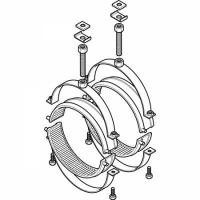 Комплект хомутов для труб Geberit Pluvia с электросварной лентой для анкерных опор (2 шт.)