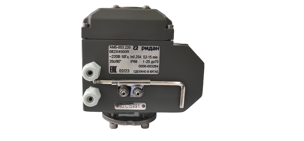 Электропривод Ридан-АМБ-010.IP68; 24 DN125; 30 сек. пост.; IP68; 24 V пост.; 15 Вт; In=1,72А