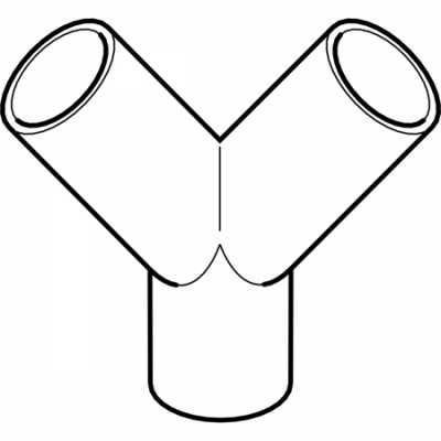 Тройник двойной Y-образный Geberit PE 2 x 30°: d=75мм, d1=56мм