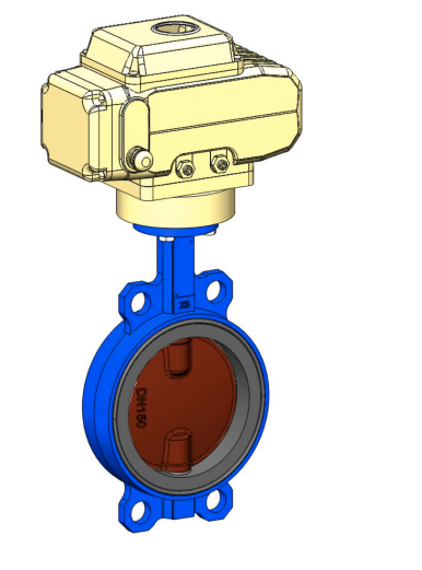 Затвор дисковый VPI4448-N04EP DN 40 PN16, поворотный межфланцевый, с электрическим приводом Nutork, 3Ф-400V, корпус и диск ковкий чугун, манжета EPDM, Tecofi