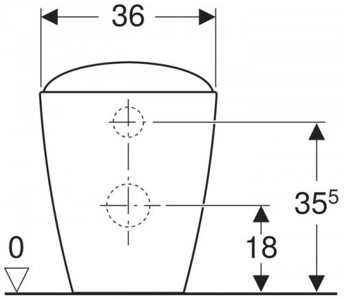 Напольный унитаз вертикальный смыв Geberit Citterio, приставной, закрытая форма, Rimfree: T=56см, Белый / Специальное керамическое покрытие KeraTect