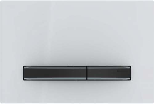 Смывная клавиша Geberit Sigma50, для двойного смыва, цвет металлический хромированный черный: хромированный черный, белый