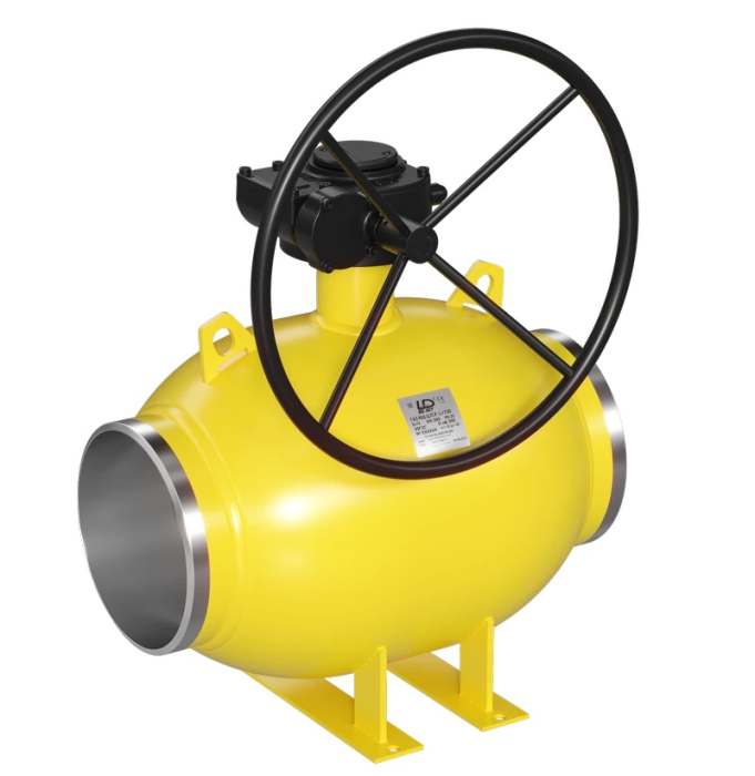 Кран шаровый LD КШЦП Р Energy Gas 350.016.П/П.03. из стали 09Г2С Ду350 Ру1,6МПа с редуктором