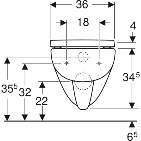 Комплект подвесного унитаза Geberit Renova Plan, Rimfree, с сиденьем, Функция плавного опускания=Да,T=54см, Белый