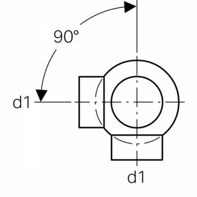 Крестовина шаровая PE 88,5°, соединения 90° смещенные: d=110мм, d1=90мм, Geberit