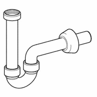 Трубный сифон Geberit для раковин и биде, горизонтальный выпуск: d=32мм, G=1 1/4", Альпийский белый