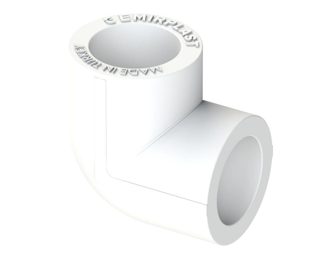 Угольник PP 90° ВВ Dу 63 - белый, SPL-EmirPlast