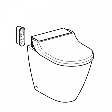 Напольный унитаз-биде Geberit AquaClean Tuma Comfort: Черный / Стекло