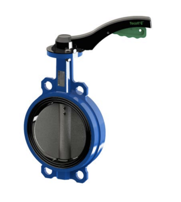 Дисковый поворотный затвор Tecfly VPG4449-02EP DN80 PN16, межфланц, с ручкой, корпус-чугун, диск-нерж сталь, манжента EPDM, Tecofi