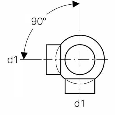 Крестовина шаровая Geberit PE 88,5°, соединения 90° смещенные: d=90мм, d1=90мм