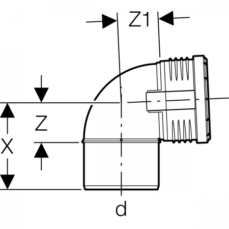 Отвод Geberit Silent-PP: 87.5°, d=75мм
