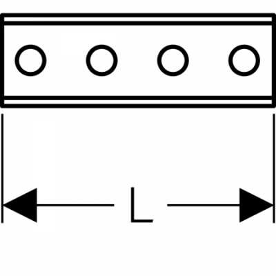 Соединительный элемент Geberit Pluvia для опорной шины квадратного сечения: L=16см, B=4.5см, H=4см