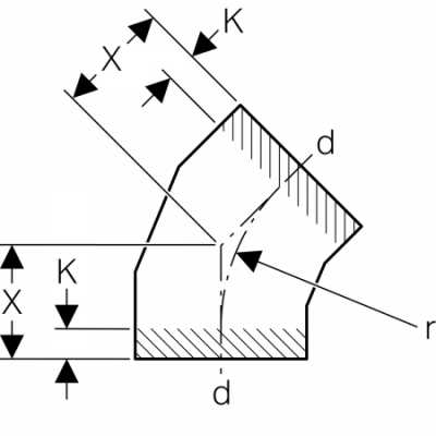 Отвод сегментный Geberit PE: 45°, d=250мм