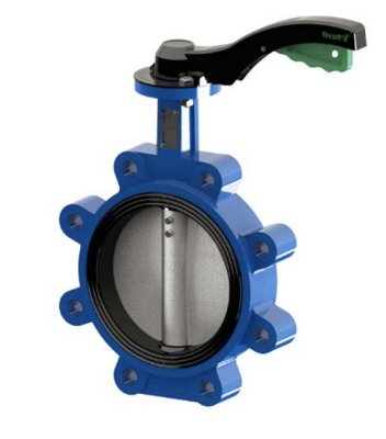 Затвор дисковый поворотный Tecfly VPG4649-02EP, DN150 PN16, межфланцевый, с резьбовыми проушинами, с ручкой, корпус ковкий чугун, диск нержавеющая сталь, манжета EPDM, Tecofi
