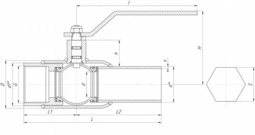 КШЦК Gas 050.040.Н/П.01 (приварка/муфта)