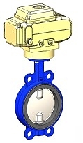 Затвор дисковый VPI4449-N04EP DN 200 PN16, поворотный межфланцевый, с электрическим приводом Nutork, 3Ф-400V, корпус ковкий чугун, диск нержавеющая сталь, манжета EPDM, Tecofi