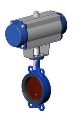 Затвор диск. межфл. Tecfly DN250 PN16, с пневмоприводом одностороннего действия, корпус и диск ковкий чугун, манжета  EPDM, Tecofi
