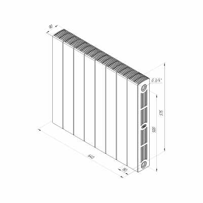 Радиатор биметаллический Rifar SUPReMO 3/4 350/8 Титан