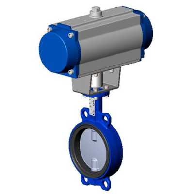 Затвор диск. межфл. Tecfly DN80 PN16, с пневмоприводом одностороннего действия, корпус ковкий чугун, диск нж, манжета  EPDM, Tecofi