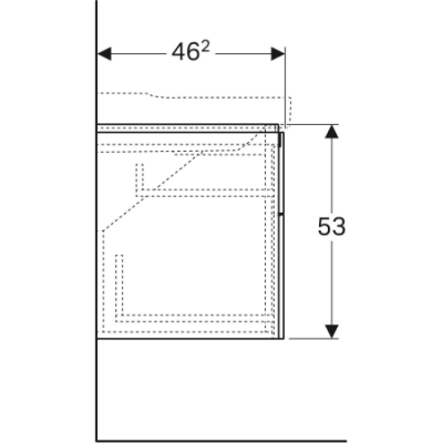 Шкафчик для раковины Geberit Xeno², шириной от 120 см, с четырьмя выдвижными ящиками: B=117.4см, H=53см, T=46.2см, Серый / Матовое покрытие