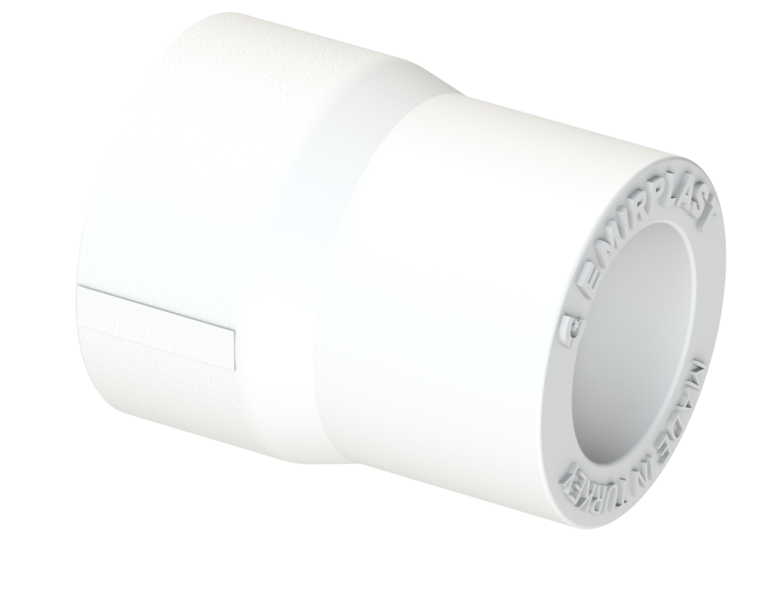 Переходная муфта PP ВН Dу 110x75 - белый, SPL-EmirPlast