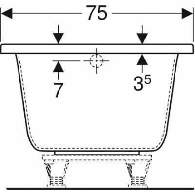Прямоугольная ванна Geberit Renova Plan: L=170см, B=75см