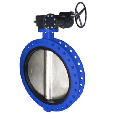 Затвор дисковый VPE4549-08EP PN16 DN 600 поворотный фланцевый с механическим редуктором и фланцем под привод, корпус ковкий чугун, диск нержавеющая сталь, манжета EPDM, Tecofi