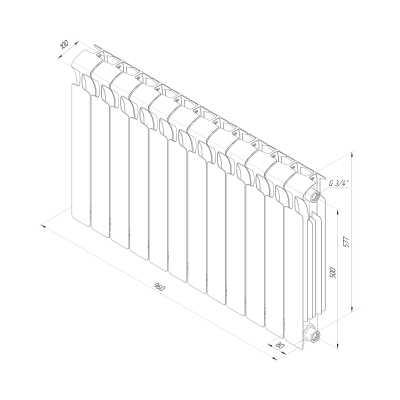 Радиатор биметаллический Rifar Monolit 3/4 500/14 Антрацит