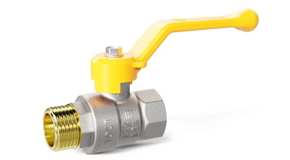 Кран шаровой латунный Pride 47.50.В-Н.Р GAS DN50 PN25, газовый, внутренняя-наружная резьба, рычаг стальной, LD