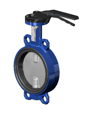 Затвор дисковый VPI4449-02EP DN 125 PN16, поворотный межфланцевый, Tecfly с ручкой, корпус ковкий чугун, диск нержавеющая сталь, манжета EPDM, Tecofi
