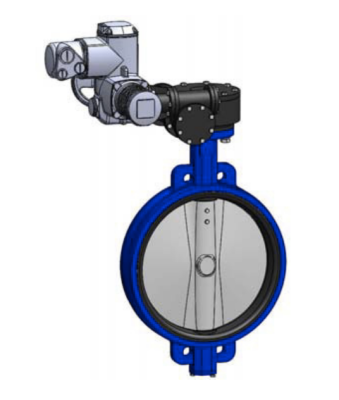 Затвор диск. поворотный межфл. TECLARGE DN600 PN10, с эл. приводом ГЗ 3Ф-400В, корпус и диск ковкий чугун, манжета  EPDM, Tecofi